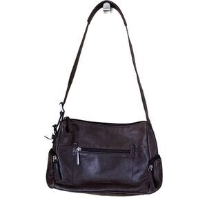 Vintage Stone Mountain Brown Leather Shoulder Bag